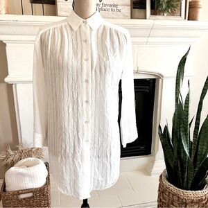 Anthropologie Ivory Long Sleeve Button-Down Shirt Size XS